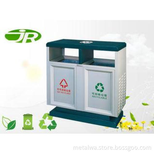 Separated Decorative Metal Waste Bin Steel Garbage Bins OEM
